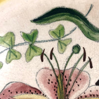 Pair of 1930s Cockcroft Hand-painted Floral Plates: Two Lilies