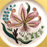 Pair of 1930s Cockcroft Hand-painted Floral Plates: Two Lilies