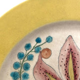 Pair of 1930s Cockcroft Hand-painted Floral Plates: Two Lilies