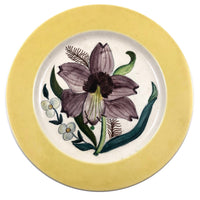 Pair of 1930s Cockcroft Hand-painted Floral Plates: Two Lilies