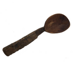 Carved Old Dark Wood Spoon with Wonderful Details