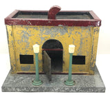 Large Old Handmade Model Train Station with Lamposts