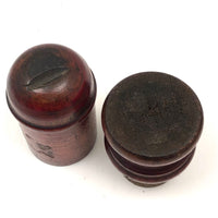 Reddish Stained Old Treen Canister