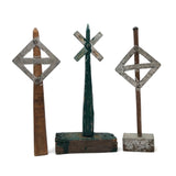 Set of Three Handmade Railroad Crossing Signs