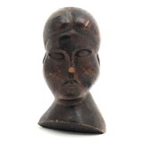 Antique Hand-Carved Frowning Woman