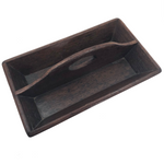 Beautiful Antique Dark Wood Utensil Tray