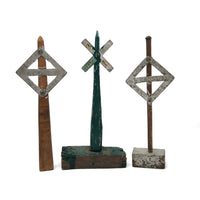 Set of Three Handmade Railroad Crossing Signs