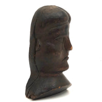 Antique Hand-Carved Frowning Woman