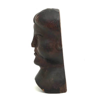 Antique Hand-Carved Frowning Woman