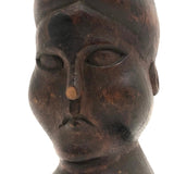 Antique Hand-Carved Frowning Woman