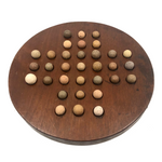 Nice Old Handmade Round Marbles Solitaire Board with Clay Marbles