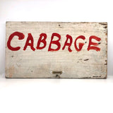 Red on White Hand-painted Double Sided OPEN + Cabbage Sign