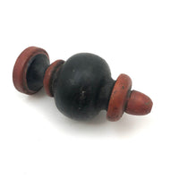 Satisfying Old Black and Red Painted Finial