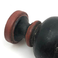 Satisfying Old Black and Red Painted Finial