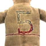 Charming Old Embroidered Beanbag Boy Number Five