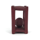 Sweet Old Red Painted Ball in Cage Whimsy