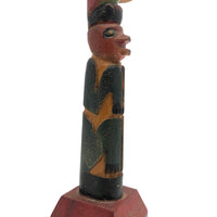 1932 Alaskan Native American Carved Polychrome Souvenir Totem Pole