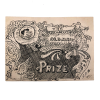 Old Maid Prize, Black Ink Drawing Signed F.A, 1892