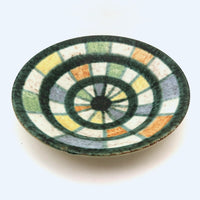 Mid-Century West German Pottery Bowl with Colorful Radial Design 