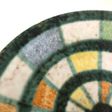 Mid-Century West German Pottery Bowl with Colorful Radial Design 