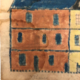 Wonderful 1858 Naive House Drawing, Signed