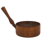 Gorgeous Antique Shaker-Style Turned Wooden Bowl with Handle (Mortar or Measuring Cup)