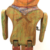 Crayon Colored Leprechaun-esque Jig Doll on Platform with Crank!