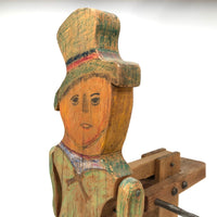 Crayon Colored Leprechaun-esque Jig Doll on Platform with Crank!