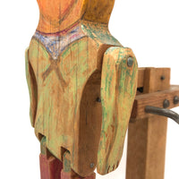 Crayon Colored Leprechaun-esque Jig Doll on Platform with Crank!