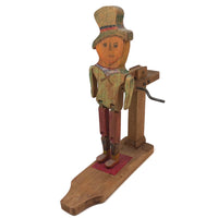 Crayon Colored Leprechaun-esque Jig Doll on Platform with Crank!