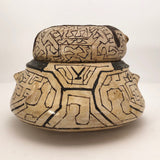 Pair of Peruvian Shipibo Pottery Stacking Bowls with Faces - reserved for SS