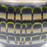 Large Black Vase With Drippy Banded Glaze