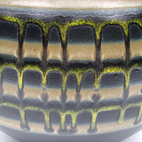 Large Black Vase With Drippy Banded Glaze