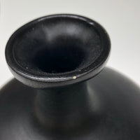 Large Black Vase With Drippy Banded Glaze