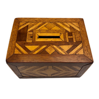 Charming 19th Century Inlaid English Mahogany Money Box