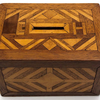 Charming 19th Century Inlaid English Mahogany Money Box