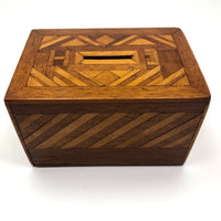 Charming 19th Century Inlaid English Mahogany Money Box