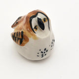 Handmade Porcelain Owl (finger puppet!)