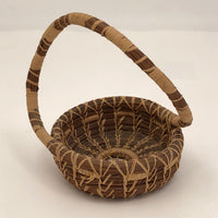 Coushatta Pine Needle Basket with Sculptural Handle