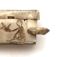 Wonderful Old Inuit Scrimshawed Bone Box