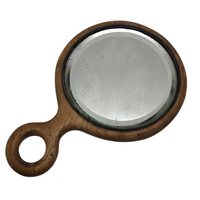 Bevelled Glass Wooden Hand Mirror with Loop Handle