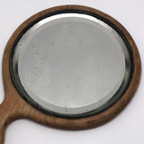 Bevelled Glass Wooden Hand Mirror with Loop Handle