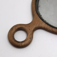 Bevelled Glass Wooden Hand Mirror with Loop Handle