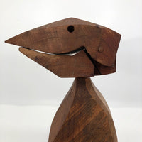 Brutalist Wooden Bird Sculpture