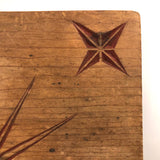 SOLD Nice Old Chip Carved Stars on Wooden Plaque (or Very Large Trivet)