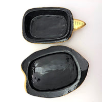 Black and Gold Lacquer Turtle Shaped Box