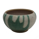 Lovely Green and White Glazed Handthrown Small Pottery Bowl