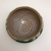 Lovely Green and White Glazed Handthrown Small Pottery Bowl