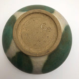 Lovely Green and White Glazed Handthrown Small Pottery Bowl