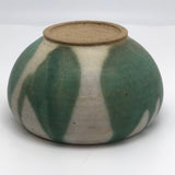 Lovely Green and White Glazed Handthrown Small Pottery Bowl